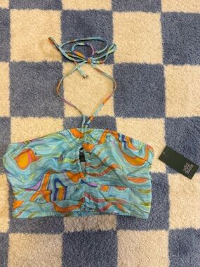 wild fable Multicolor Shirred Crop Top